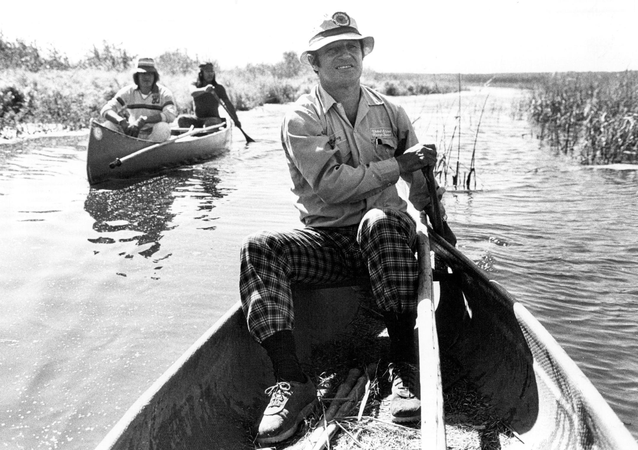 September 12, 1980: Jim Klobuchar drifted through the reeds in a canoe on a trip in Minnesota's wild-rice country.