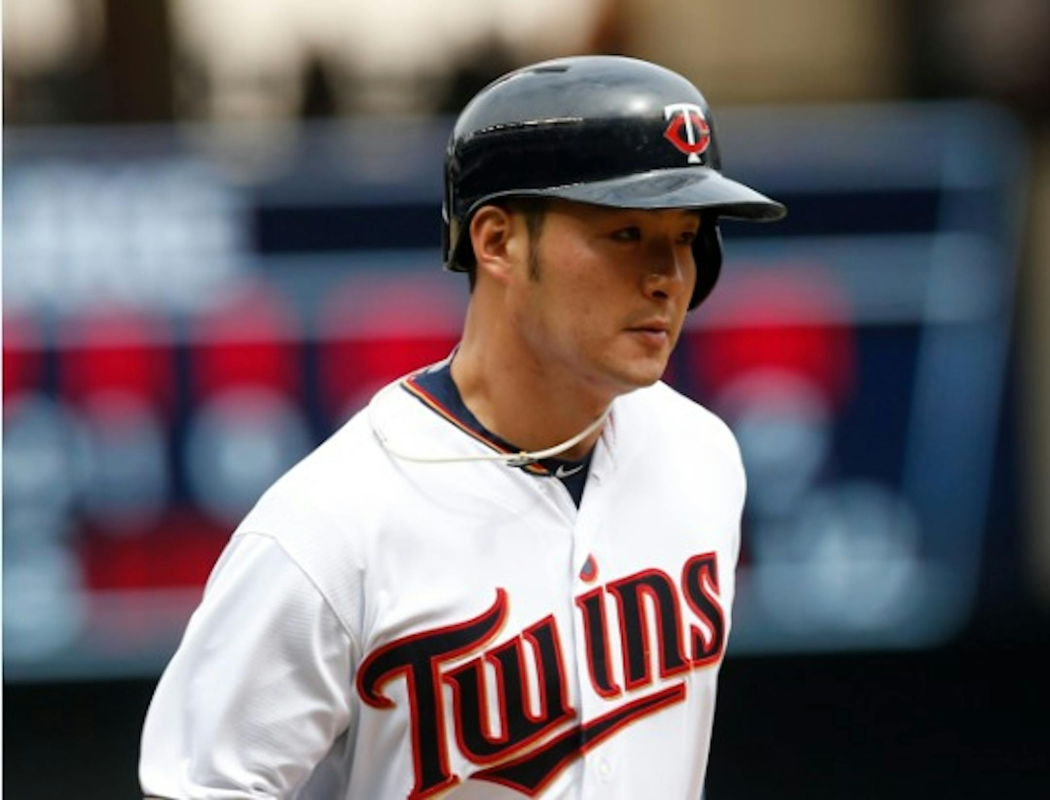 Minnesota Twins' Byung Ho Park of South Korea rounds the bases on a solo home run off Milwaukee Brewers relief pitcher Tyler Thornburg in the eighth inning of a baseball game Tuesday, April 19, 2016, in Minneapolis. The Brewers won 6-5.