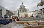 Construction continues on the Inaugural platform in preparation for the Inauguration and swearing-in ceremonies for President-elect Donald Trump, Thur