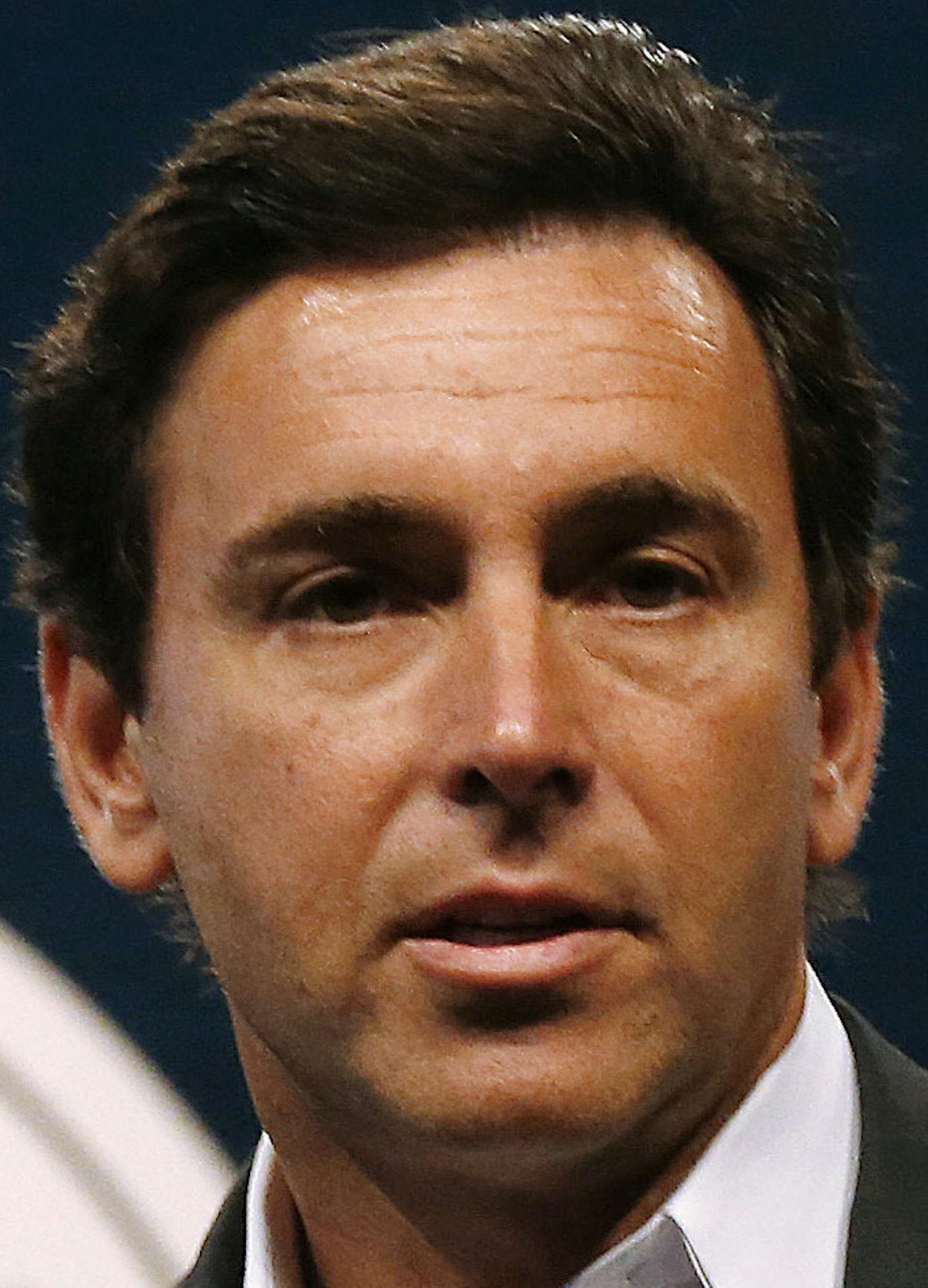 FILE - In this Thursday, July 23, 2015, file photo, Ford Motor Company President and CEO Mark Fields speaks during a ceremony to mark the opening of contract negotiations with the United Auto Workers in Detroit. Fields said Tuesday, Aug. 16, 2016, that Ford Motor Co. will have a fully autonomous vehicle ready to provide ride-hailing or ride-sharing services by 2021. (AP Photo/Paul Sancya, File)