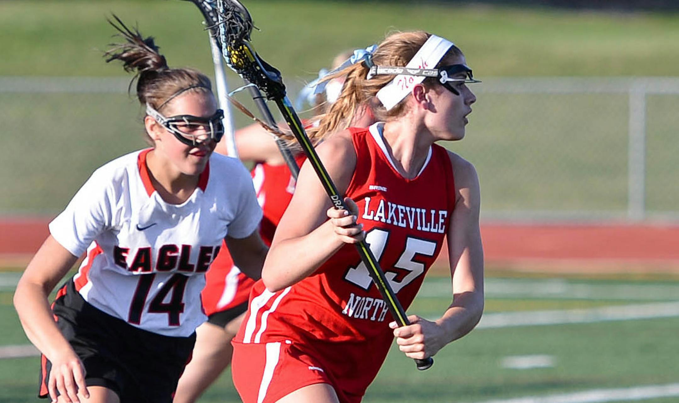 Logan Dobratz of Lakeville North game against Eden Prairie April 14, 2015