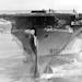 The new Lexington aircraft carrier hit the water in September 1942 at a shipyard in Massachusetts. Much of the iron used to make armaments like this c