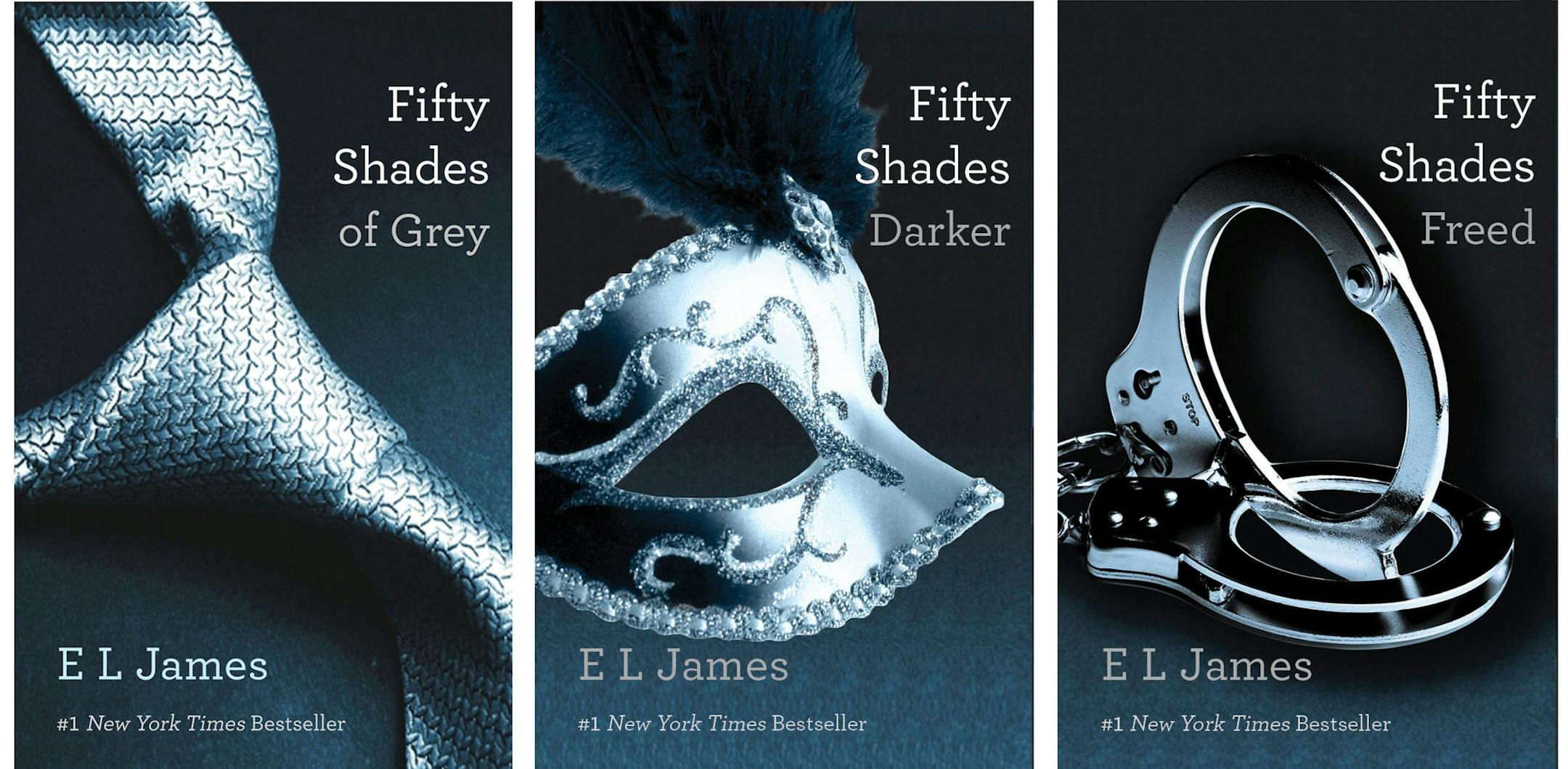 FILE- This file combo made of book cover images provided by Vintage Books shows the "Fifty Shades of Grey" trilogy by best-selling author E L James. Public libraries in several states are pulling the racy romance trilogy ìFifty Shades of Greyî from shelves or deciding not to order the best-seller at all, saying itís too steamy or too poorly written. (AP Photo/Vintage Books, File) ORG XMIT: MIN2015020912495323 ORG XMIT: MIN1502121046046523