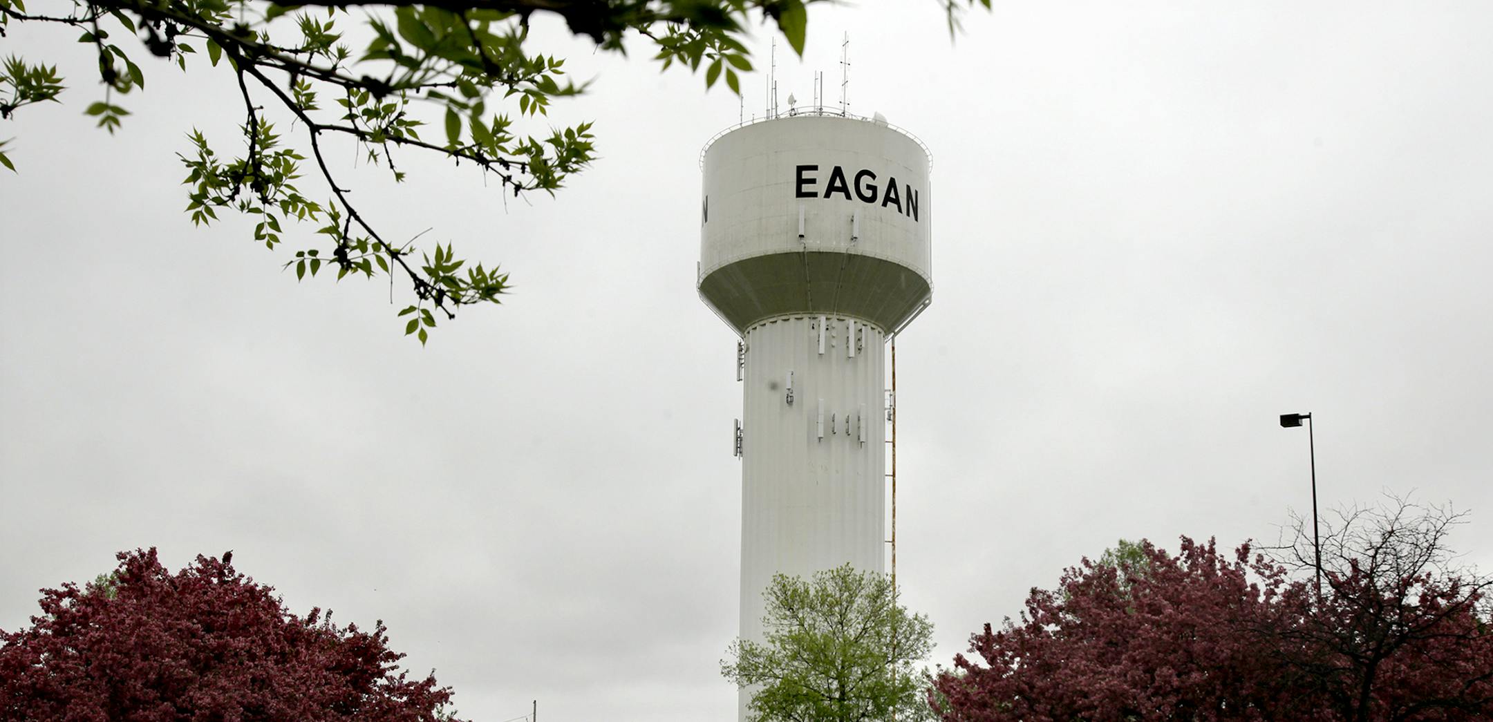 Eagan is exploring options for its oldest water tower at 420 Towerview Road, which hasn't stored water for several years, but generates significant revenue as a cell phone antenna. It needs to be rehabbed, but the cost is very high -- higher than tearing it down and building another cell phone tower. The issue is whether the water tower is a landmark that's worth preserving. Eagan, MN on May 22, 2013. ] JOELKOYAMAïjoel koyama@startribune.com MAGIC SAXO NUMBER IS 970856 Eagan is exploring op