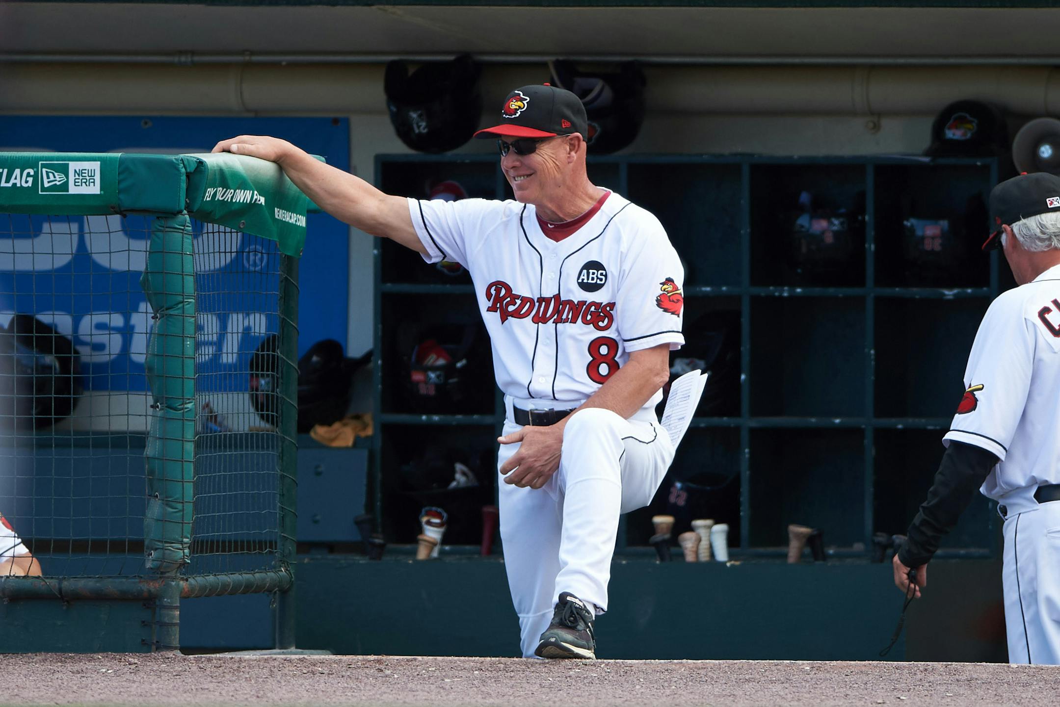Rochester Red Wings manager Mike Quade (8) during a game against the Pawtucket Red Sox on June 29, 2016 at Frontier Field in Rochester, New York. Pawtucket defeated Rochester 3-2. (Mike Janes/Four Seam Images via AP)