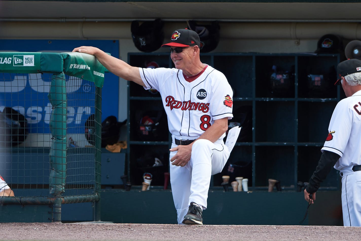 Rochester Red Wings manager Mike Quade (8) during a game against the Pawtucket Red Sox on June 29, 2016 at Frontier Field in Rochester, New York. Pawtucket defeated Rochester 3-2. (Mike Janes/Four Seam Images via AP)