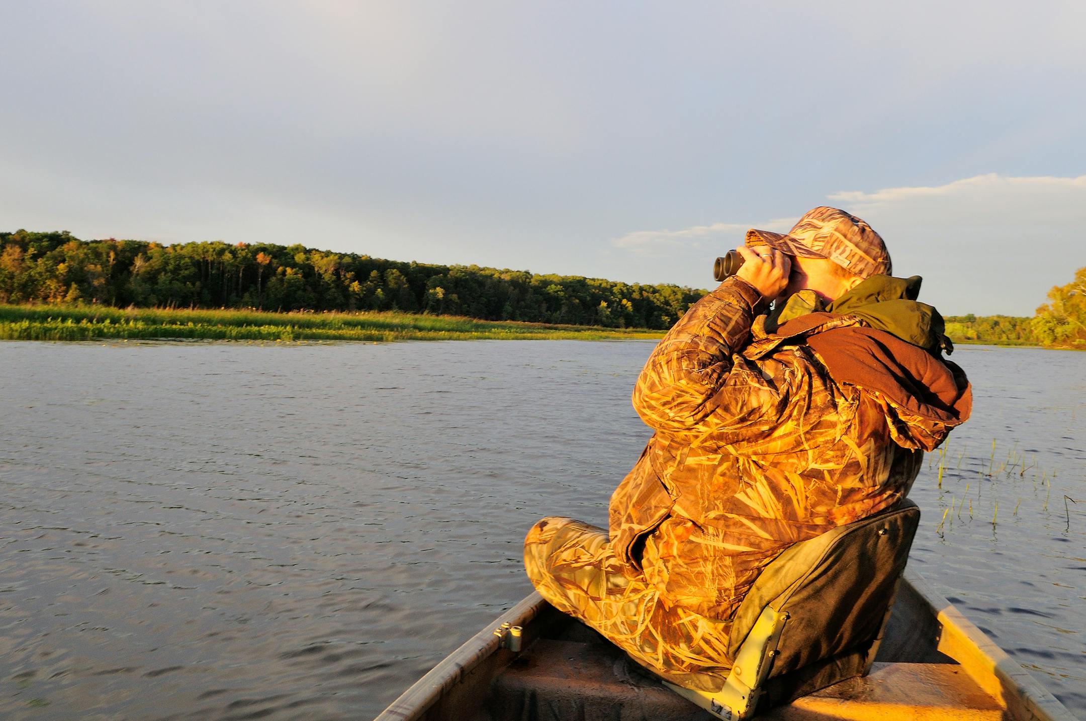 Binoculars will aid a hunter scouting for waterfowl by allowing him or her to view the comings and goings of distant waterfowl.