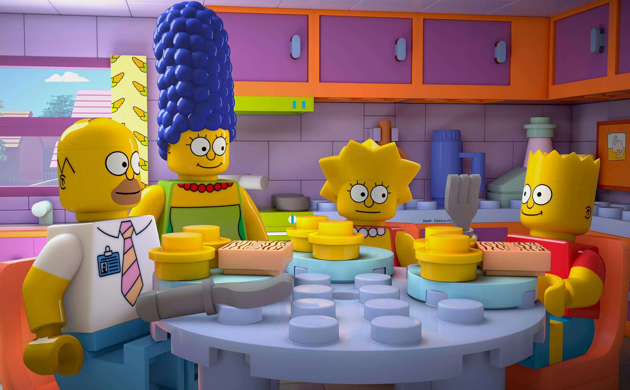 THE SIMPSONS: Homer wakes up in a world where his family and everyone in Springfield are made of Legos in the milestone "Brick Like Me" episode of THE SIMPSONS airing Sunday, May 4 on FOX. THE SIMPSONS LEGO, the LEGO logo, the brick and knob configuration and the MiniFigure are trademarks and/or copyrights of the LEGO Group. All Rights Reserved.