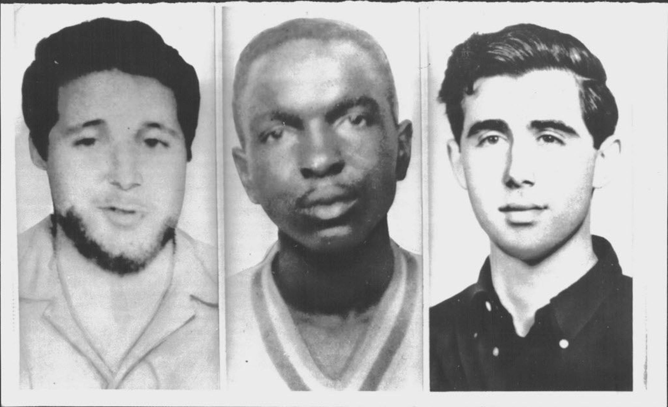 From left: James Chaney, Michael Schwerner and Andrew Goodman, were civil rights workers who were murdered in Philadelphia, Miss., by the Ku Klux Klan in 1964.