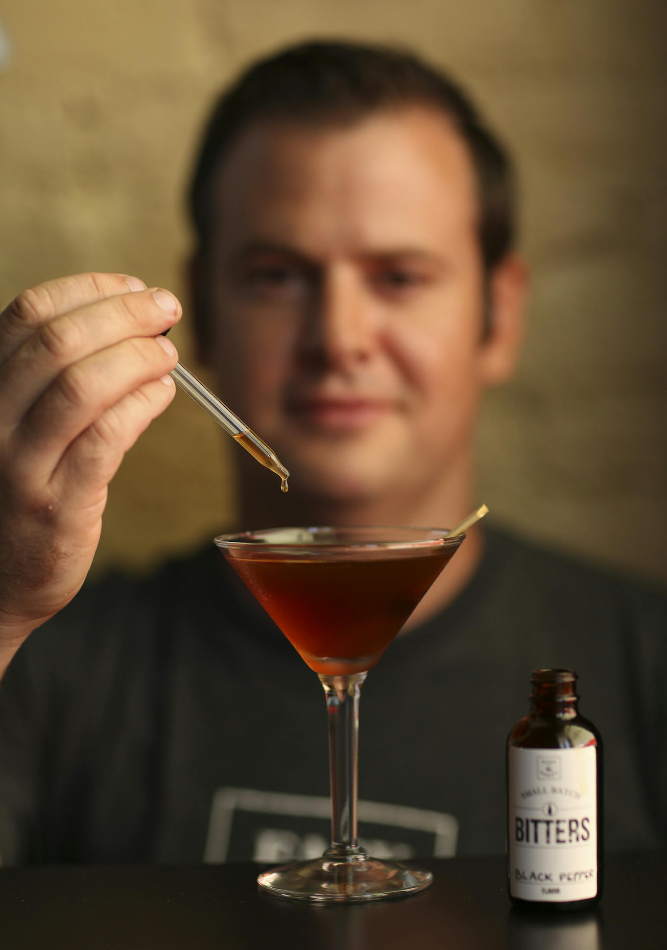 A local design guru and his nephew have teamed up with a St. Paul bartender to produce homemade bitters kits. Riding the craft cocktail wave, locally made bitters have become a trend in the past few years after about a century of obsolescence. Erik Eastman and Dan Oskey ("Easy & Oskey" is their company name), along with Erik's uncle James Eastman talked about their DIY kits at The Strip Club Thursday afternoon, July 18, 2013 on St. Paul's East Side. Afterwards, Dan Oskey, who tends bar at the es
