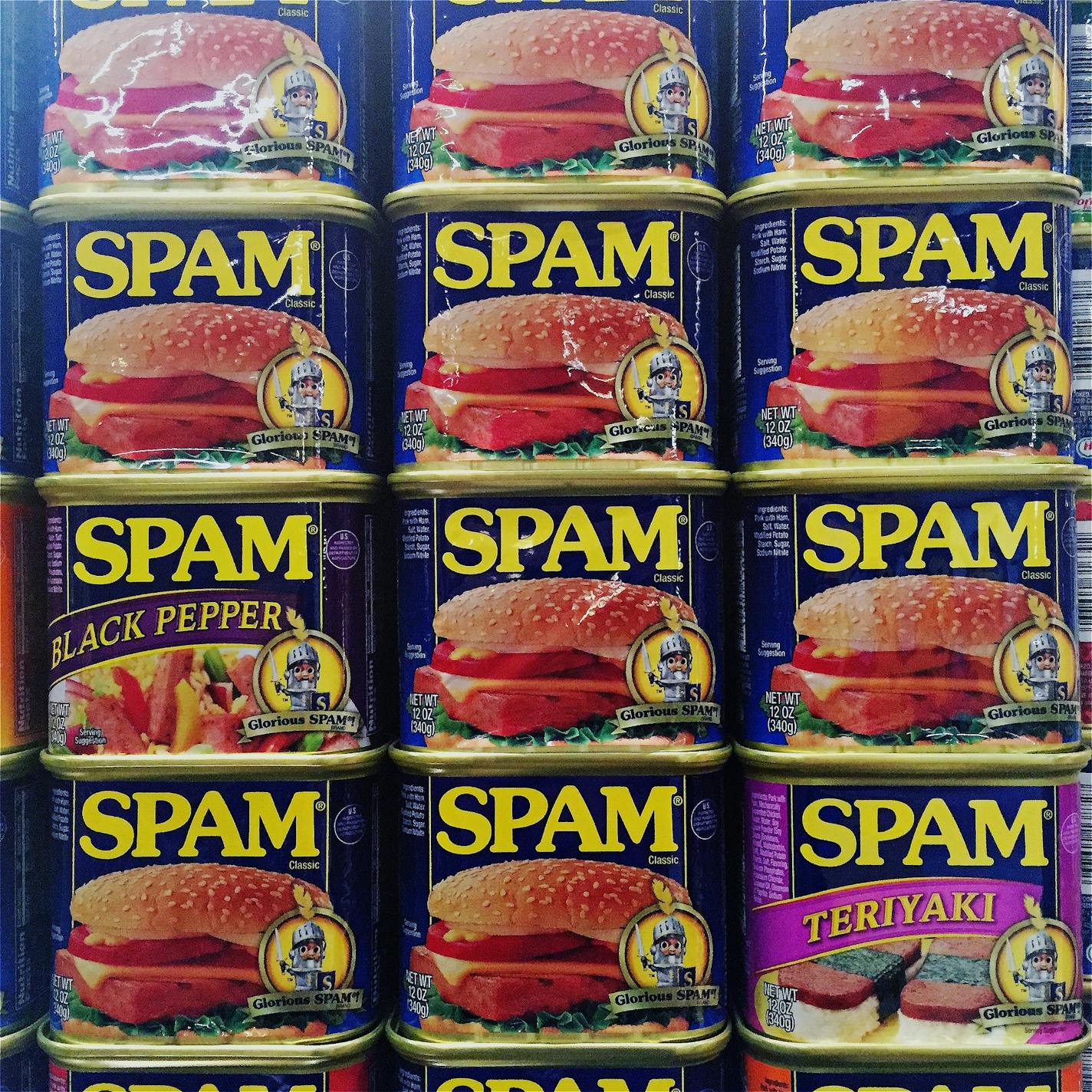 Hundreds of assorted-flavor cans of Spam were on display in "Can Central" near the entrance of the Spam Museum Thursday. ] (AARON LAVINSKY/STAR TRIBUNE) aaron.lavinsky@startribune.com The new Spam Museum was opened to the media on Thursday, April 21, 2016 in Austin, Minn. The museum opens to the public Friday.