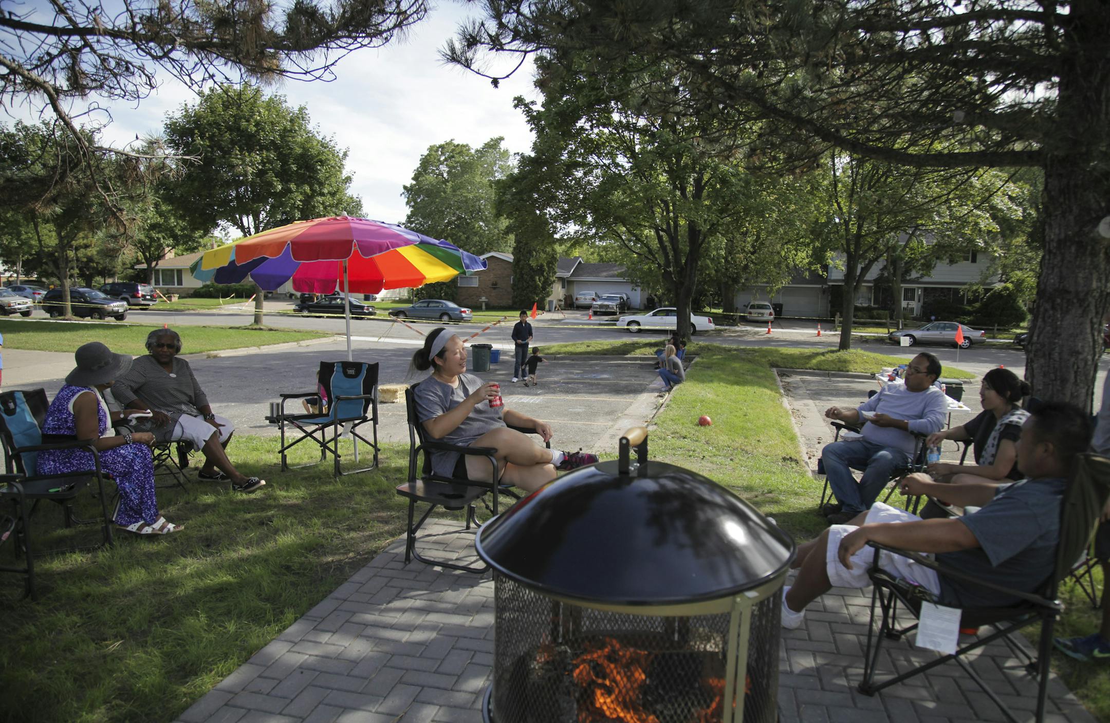 Neighbors &#x2014; and now friends &#x2014; enjoyed a pleasant afternoon on a patio built by resident Ross Callahan, who hosted a neighborhood picnic on his recently acquired parcel in his cul-de-sac near I-94 in the old Rondo area of St. Paul.