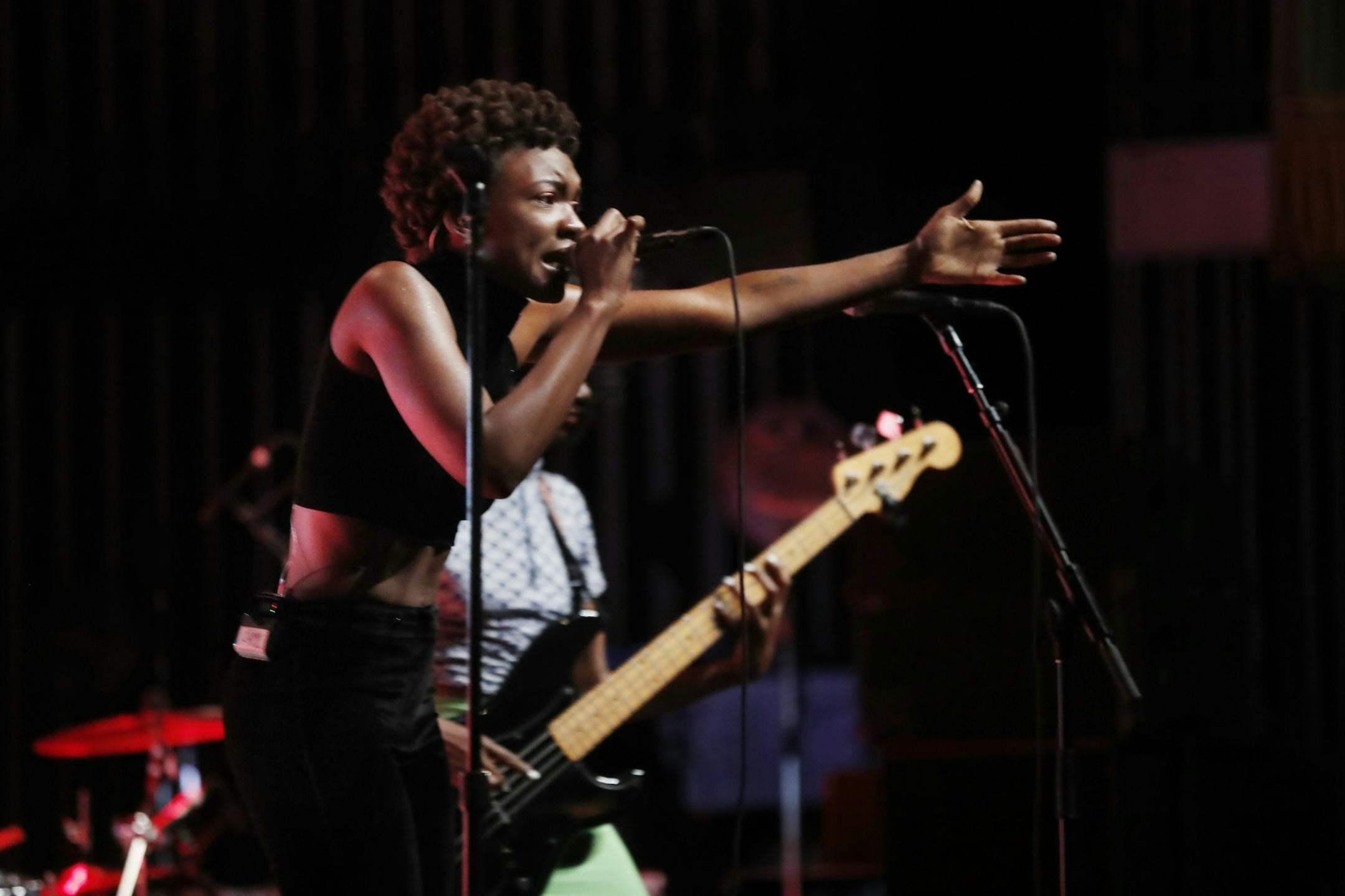 St. Beauty's Alexe Belle and Isis Valentino take on the stage before Janelle Monae.
