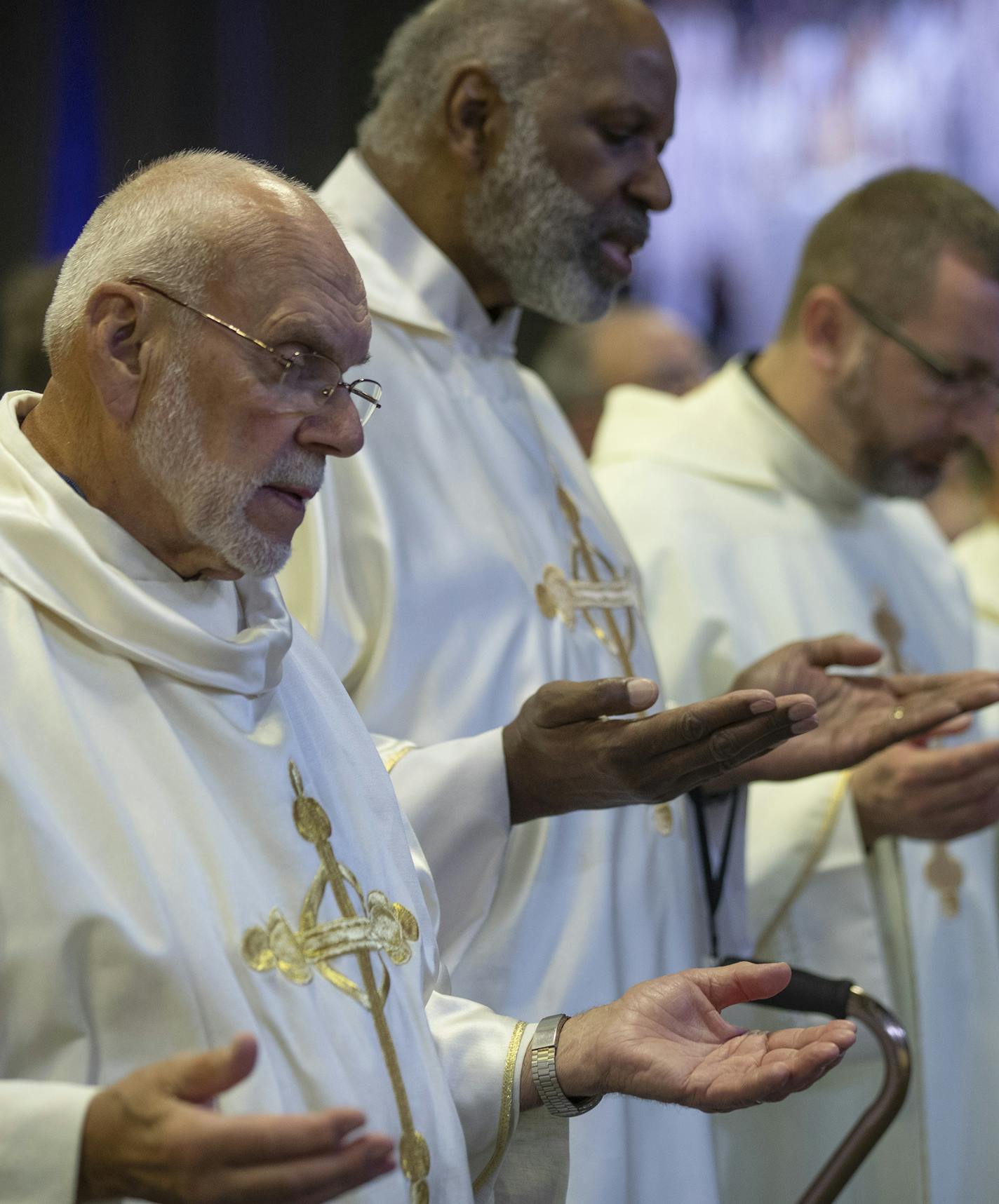 Members of the Knights of Columbus prayed mass at their annual convention at the Minneapolis Convention Center Tuesday August 6, 2019 in Minneapolis, MN.] The Knights of Columbus is the world's largest Catholic fraternal service organization, with two million members who last year donated $185 million to charity in nine countries, for causing&#x2019;s ranging Habitat for Humanity to relief for persecuted Christians. Jerry Holt &#x2022; Jerry.holt@startribune.com