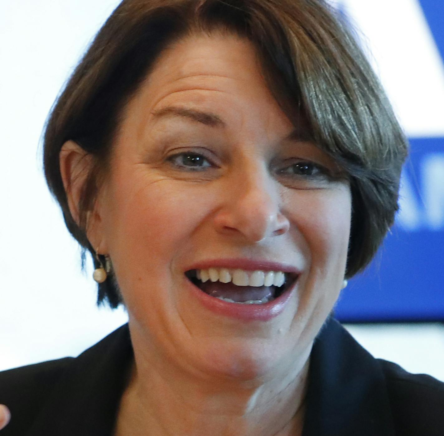 Democratic presidential candidate Amy Klobuchar speaks during a roundtable discussion on health care, Tuesday, April 16, 2019, in Miami. Klobuchar met with local medical professionals and advocates to talk about the cost of prescription drugs access to healthcare. (AP Photo/Wilfredo Lee)