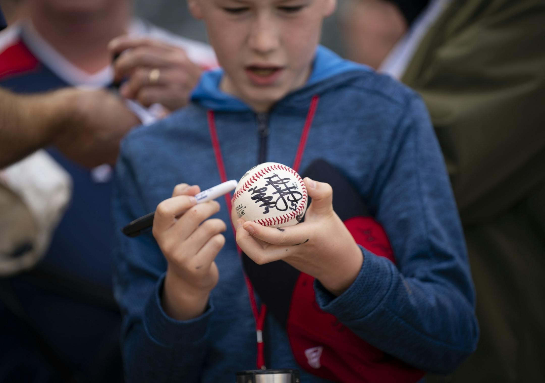 Anson Truskoski counted the number of player autographs he'd obtained so far while watching the Twins take batting practice before Wednesday night's game. He was there with a friend who was celebrating his 10th birthday.