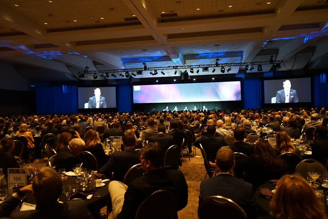 The Minnesota Chamber stages a dinner every year at the start of the legislative session. This year's event attracted 1,700 people at the RiverCentre in St. Paul.