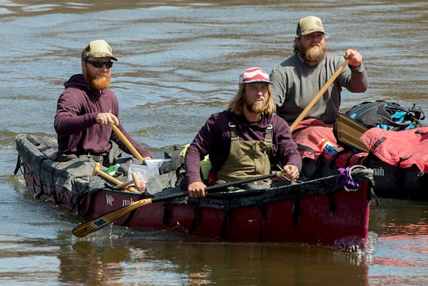 Six friends, four from the St. Cloud area and two from Iowa, recently arrived at Fort Snelling State Park by canoe. They started paddling up the Missi