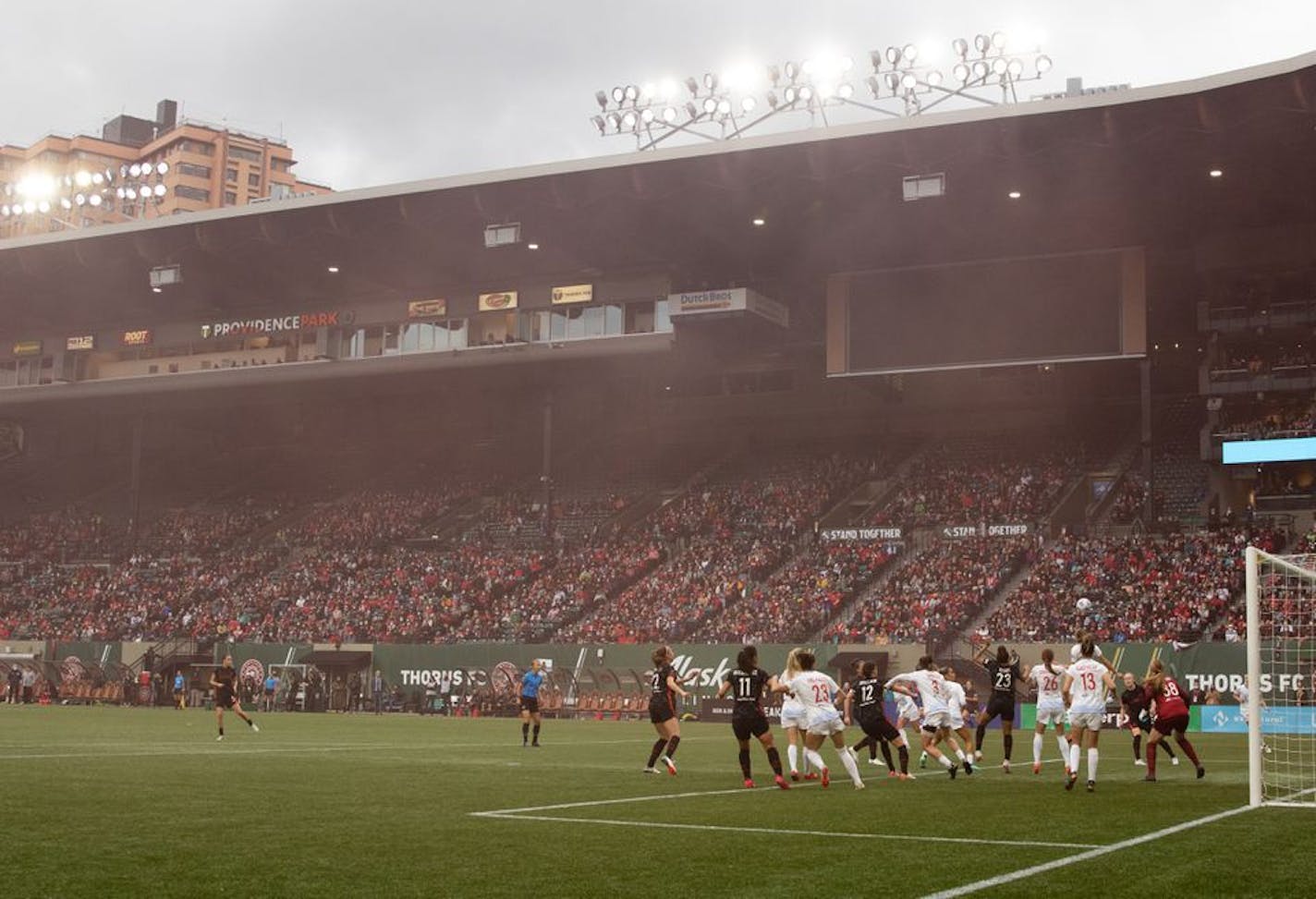 The Thorns faced the Chicago Red Stars in the semifinals of the NWSL playoffs on Sunday, Nov. 14, 2021, at Providence Park in Portland. Photo by Howard Lao for The Oregonian/OregonLive