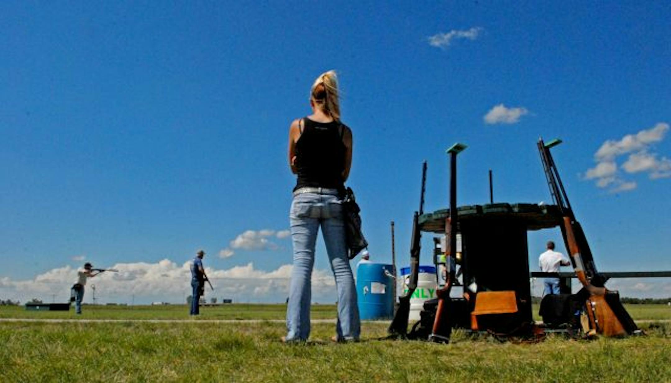 Sixteen-year-old KayCee Nelson of White Bear Lake, the Minnesota High School Trapshooting Champion, watched competition at the state shoot last week in Alexandria, where, Thursday morning, Nelson broke 100x100 clays.