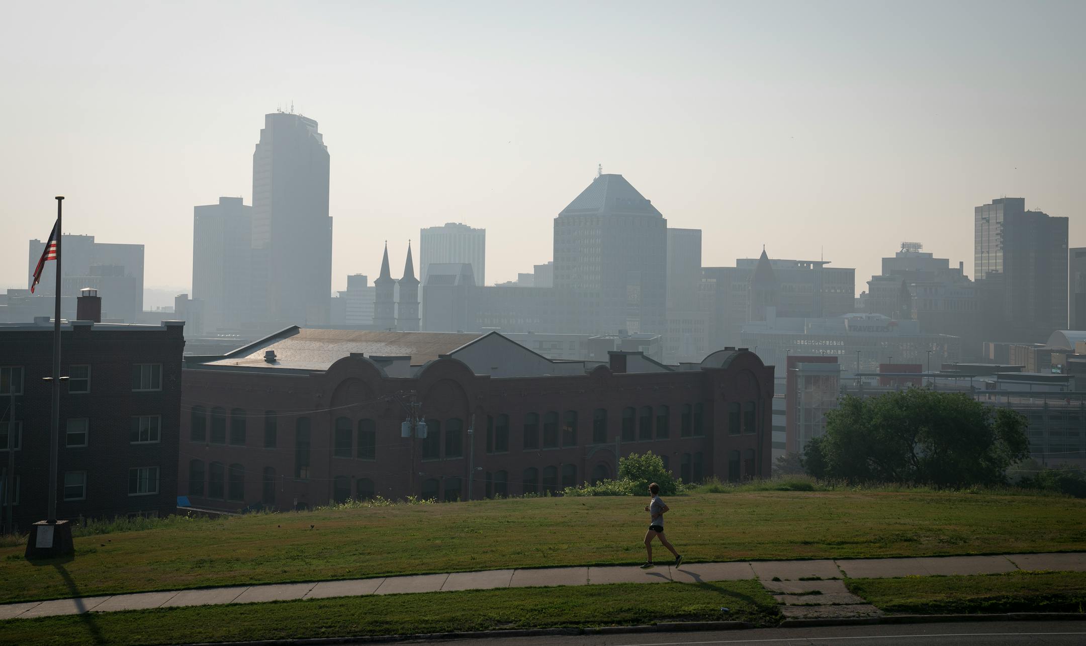 Smoke from Canadian wildfires is seen on Tuesday, June 27, 2023 in St. Paul.