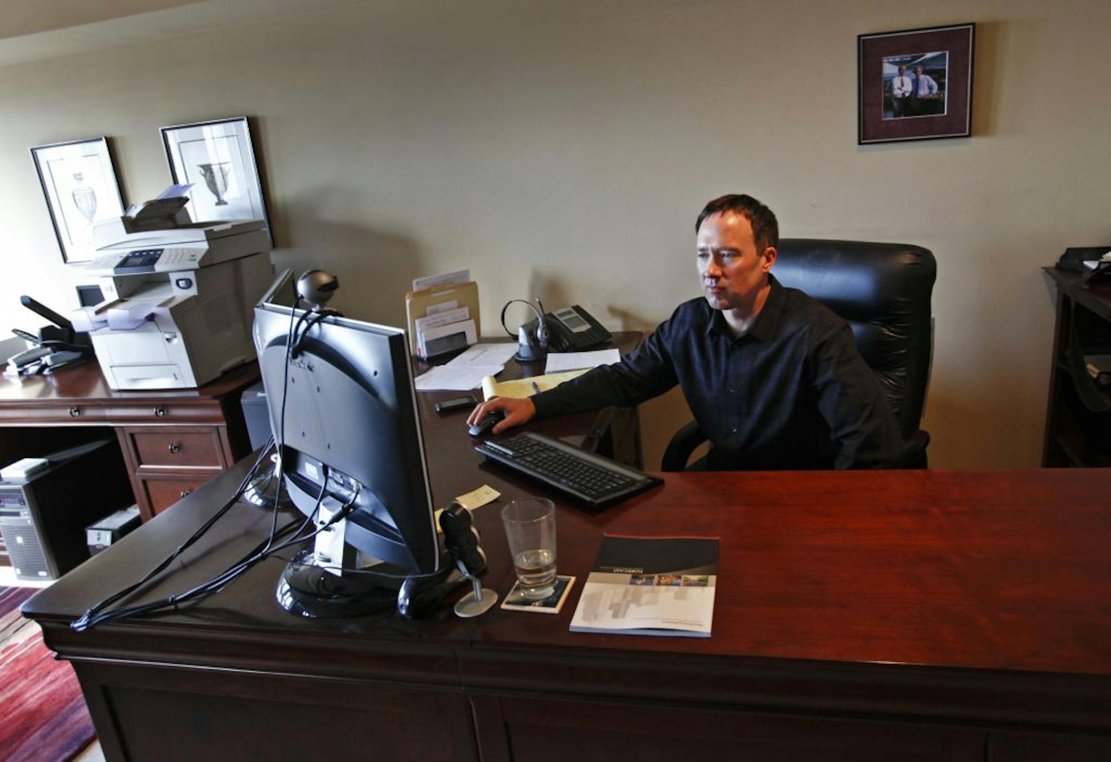 HomeVisor president Brett Doshan worked in the company's Wayzata office Wednesday, Feb. 22, 2012.