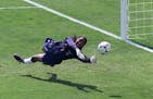 July 10, 1999: Briana Scurry blocked a penalty shootout kick by China’s Ying Liu during the Women’s World Cup Final at the Rose Bowl.