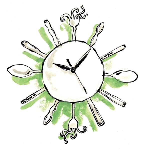 Recycled silverware clock from Re-Gifts