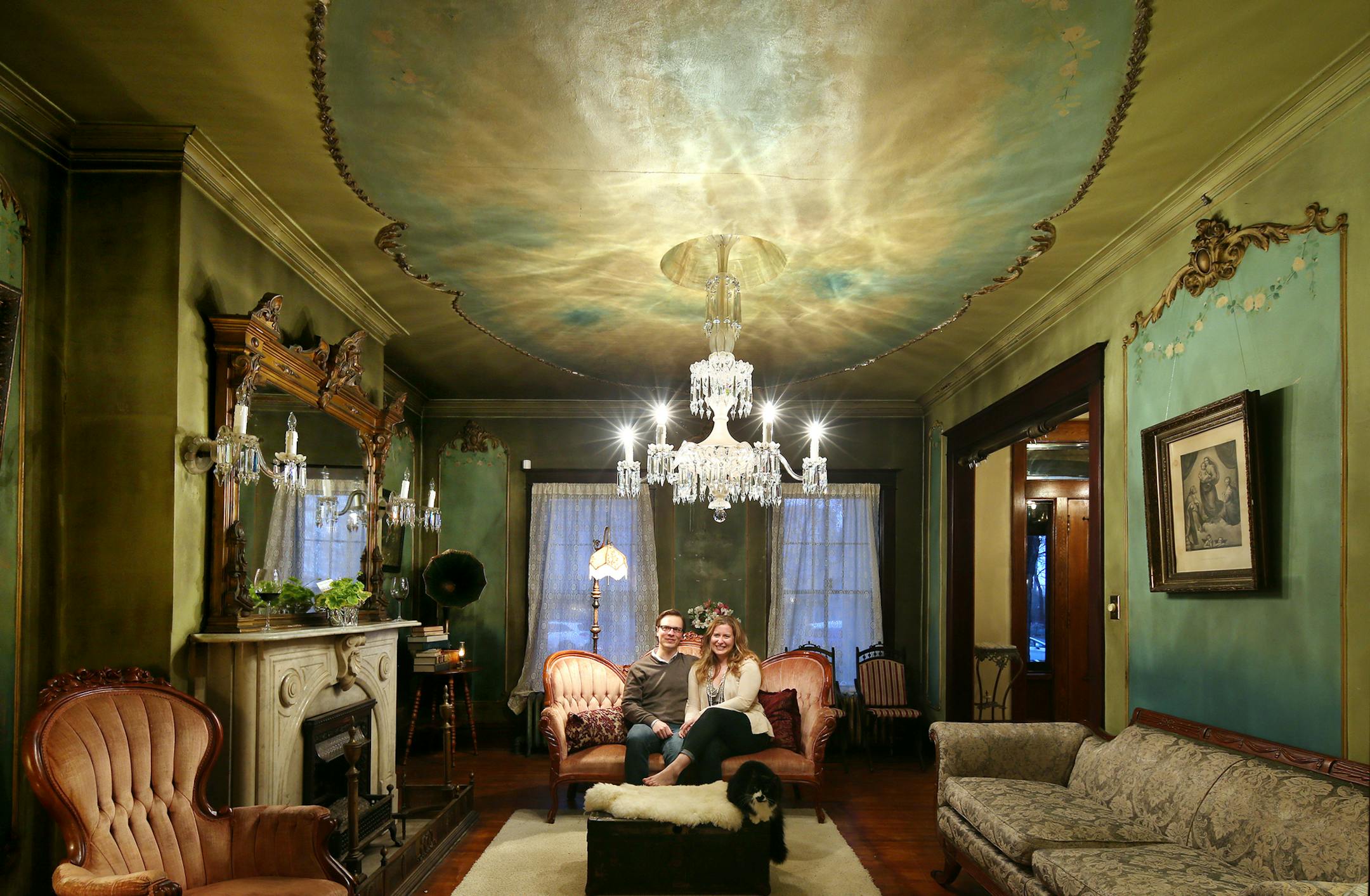 Heath Jensen and Elyse Dornhecker, owners of the oldest house in St. Paul, built in Irvine Park in 1851 when Minnesota was a territory. ] JOELKOYAMA‚Ä¢jkoyama@startribune St. Paul, MN on April 28, 2014.