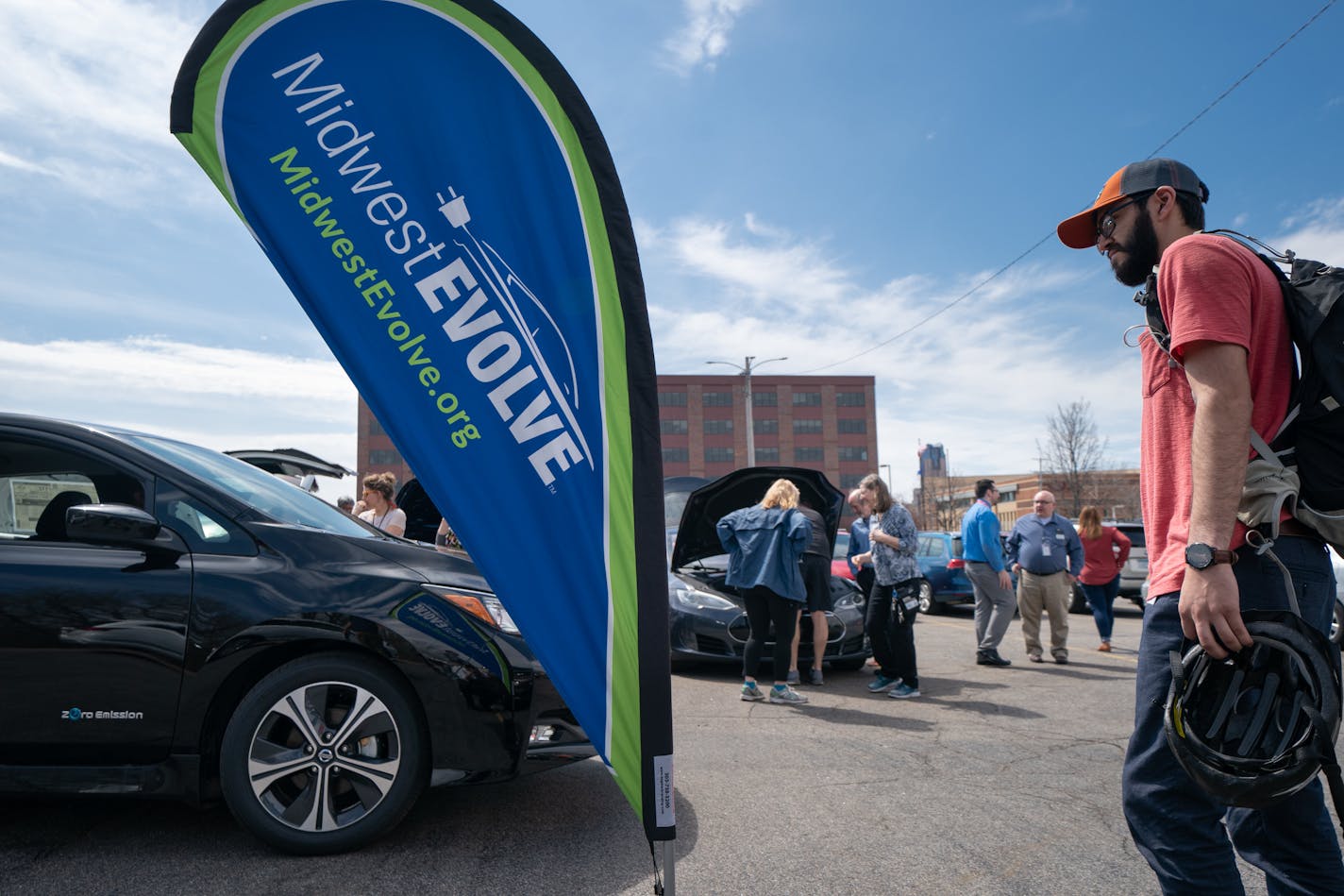 Members of the public were able to test drive an electric car at an MPCA event in St. Paul in April.