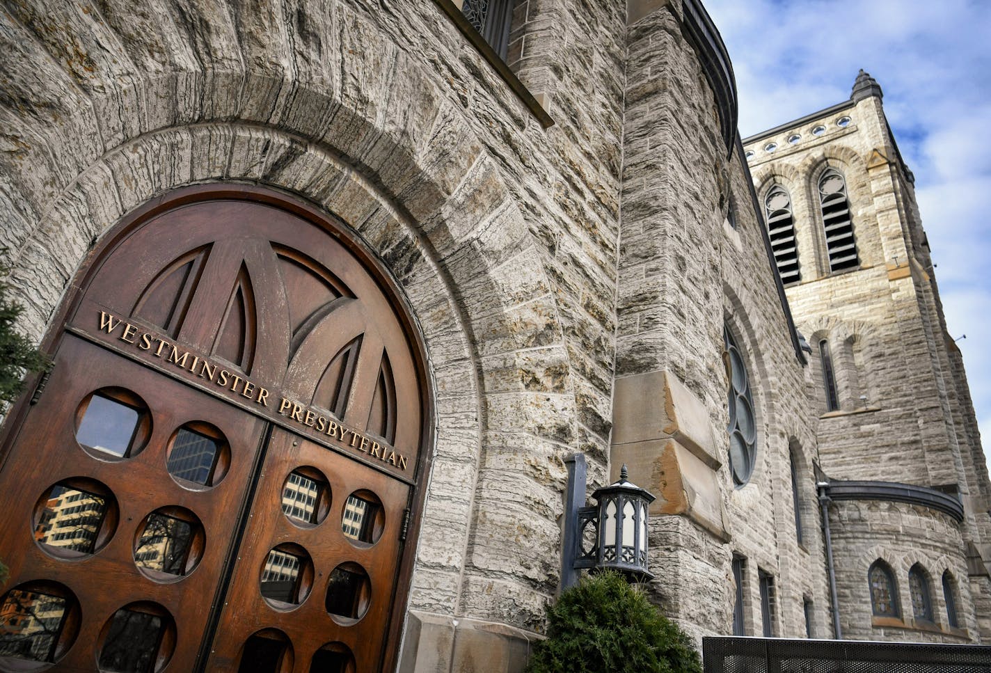 Westminster Presbyterian Church. ] GLEN STUBBE &#x2022; glen.stubbe@startribune.com Monday, January 8, 2018 Westminster Presbyterian Church on Nicollet Mall opens the doors on its multi-million dollar expansion Sunday the 14th. Pastor Tim Hart-Andersen give a tour of the glassy new structure.