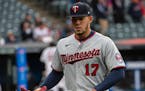 Minnesota Twins starting pitcher Jose Berrios leaves the the mound during the sixth inning of a baseball game in Cleveland, Monday, April 26, 2021. (A