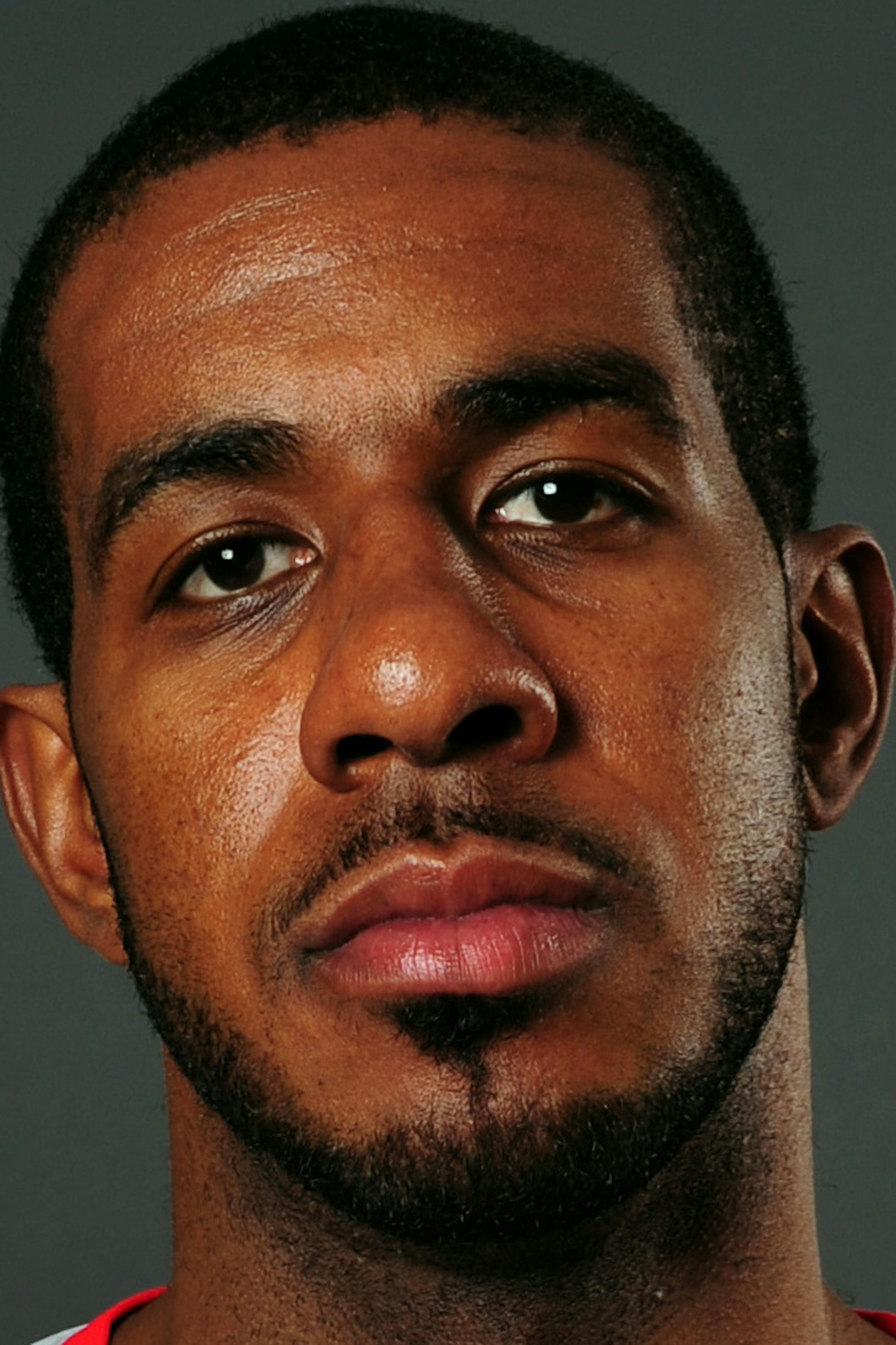 Portland Trail Blazers forward LaMarcus Aldridge (12) poses for a photograph during the NBA basketball team's media day in Portland, Ore., Monday, September 29, 2014. (AP Photo/Steve Dykes) ORG XMIT: ORSD173