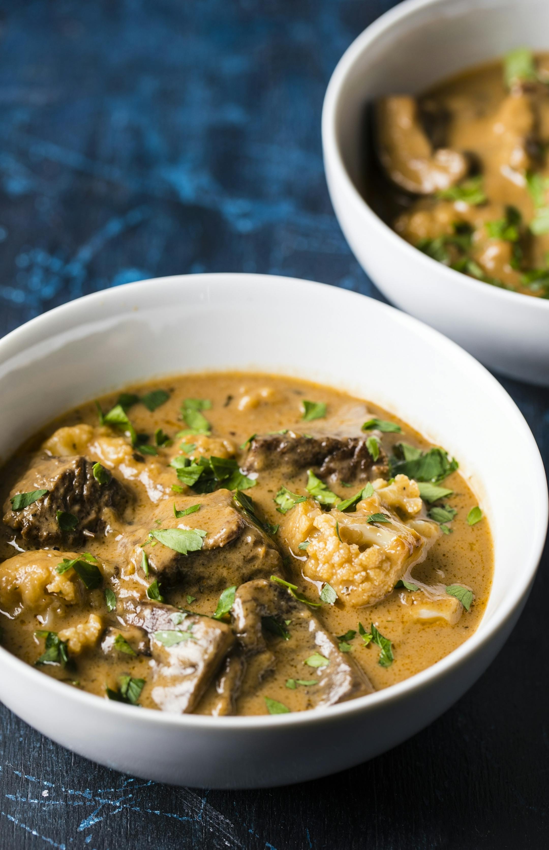 Hearty Beef Stew With Cauliflower and Mushrooms "Easy Everyday Keto" ORG XMIT: BOO201124