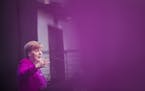 German Chancellor Angela Merkel speaks at the German Catholic Convention in Muenster, Germany, May 11, 2018. (Marcel Kusch/dpa via AP)