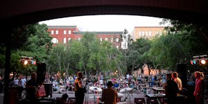 Mears Park in downtown St. Paul hosts bands most Thursdays in summer thanks to the Lowertown Sounds series.