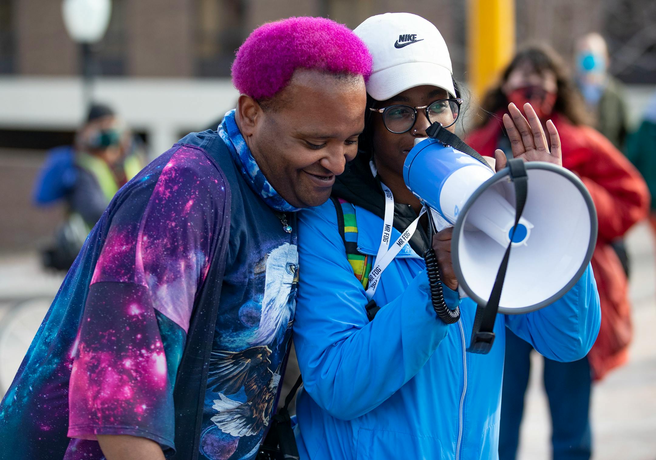 Azul embraced Quita Leach as she shared a story about her stillborn son and the constant fear she would live in if he had survived and was alive today.