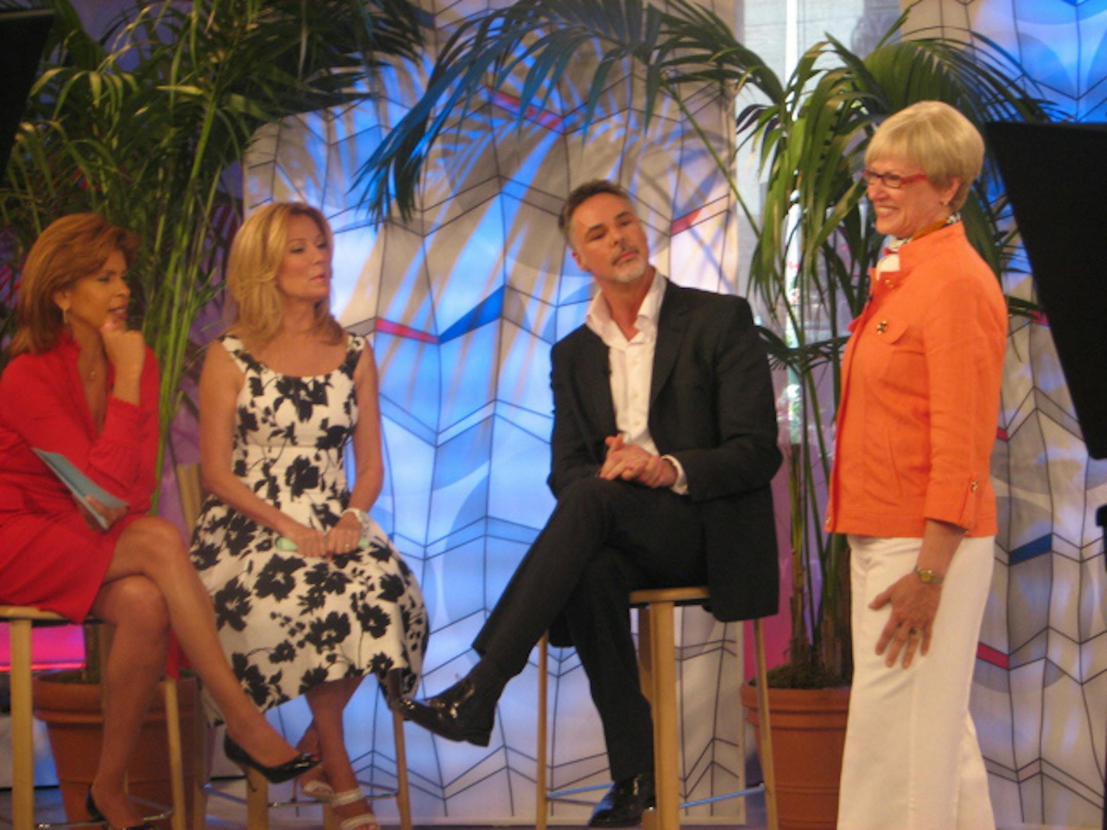 Hoda Kotb, left, and Kathie Lee Gifford of "Today" chatted with Christopher Hopkins, author of "Staging Your Comeback: A Complete Beauty Revival for Women Over 45." Nancy Johnson, right, is the makeover subject.