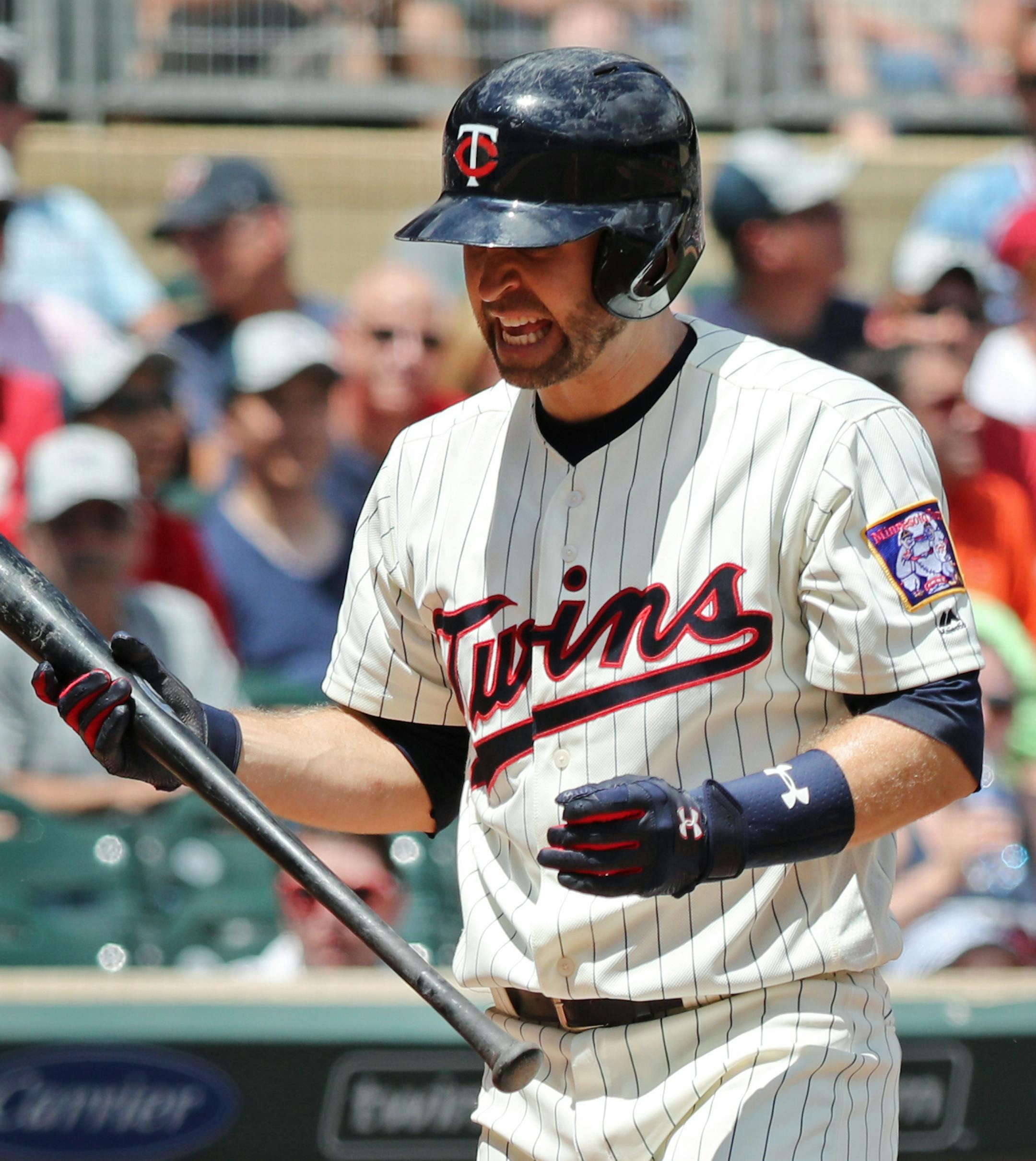 Twins second baseman Brian Dozier struck out in the third inning. ] Shari L. Gross &#xef; sgross@startribune.com The Minnesota Twins lost 5-1 to the Baltimore Orioles in an afternoon matinee at Target Field in Minneapolis on Saturday, July 8, 2017.
