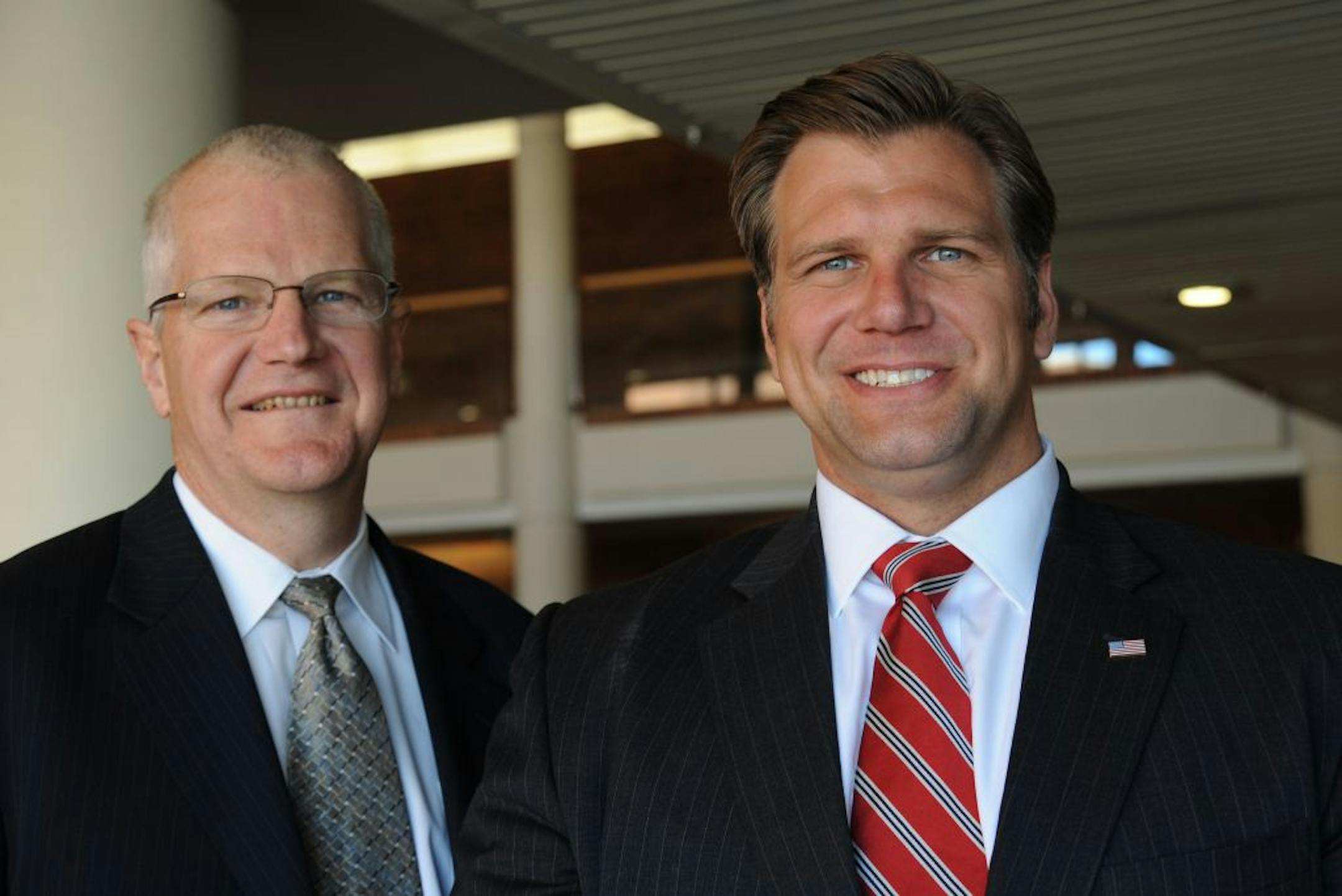 Chuck Thorpe, White House assstant director for advanced manufacturing and robotics and Andrew Borene, executive director of Robotics Alley both attended a conference on robotics at the Humphrey School of Public Affairs.