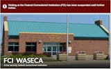 Screenshot of a federal prison in Waseca, Minn., which as of Sept. 18, 2024 said that visiting has been suspended.