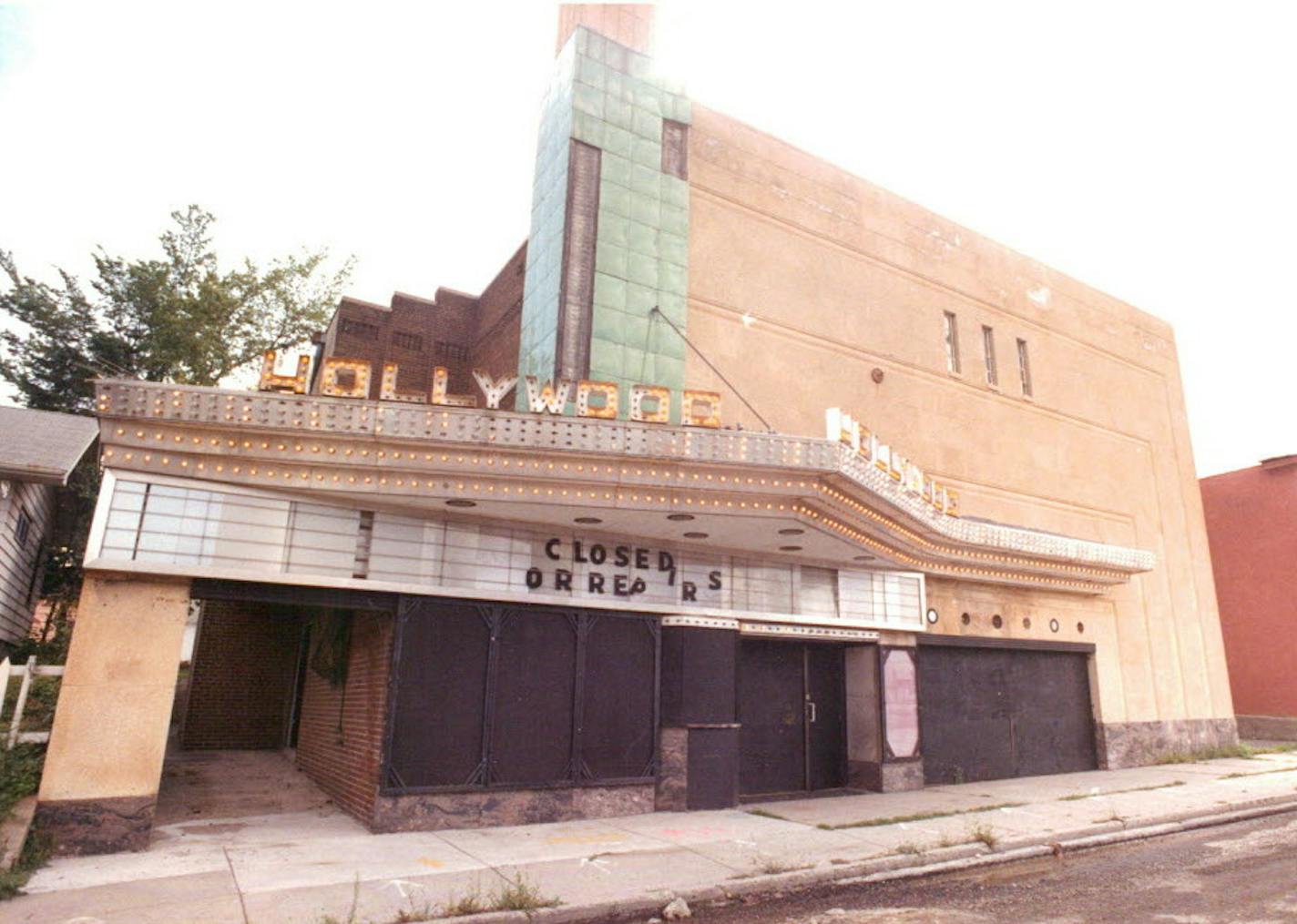 Even vacant and in disrepair, the 1935 Hollywoof theater in northeast Minneapolis easily shows off its art deco essence.