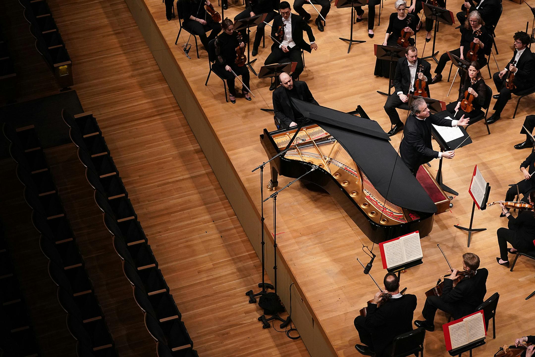 The Minnesota Orchestra performed to a nearly empty hall for a radio broadcast as concerns for the Coronavirus forced cancellations of events around the country on Friday March 13, 2020.