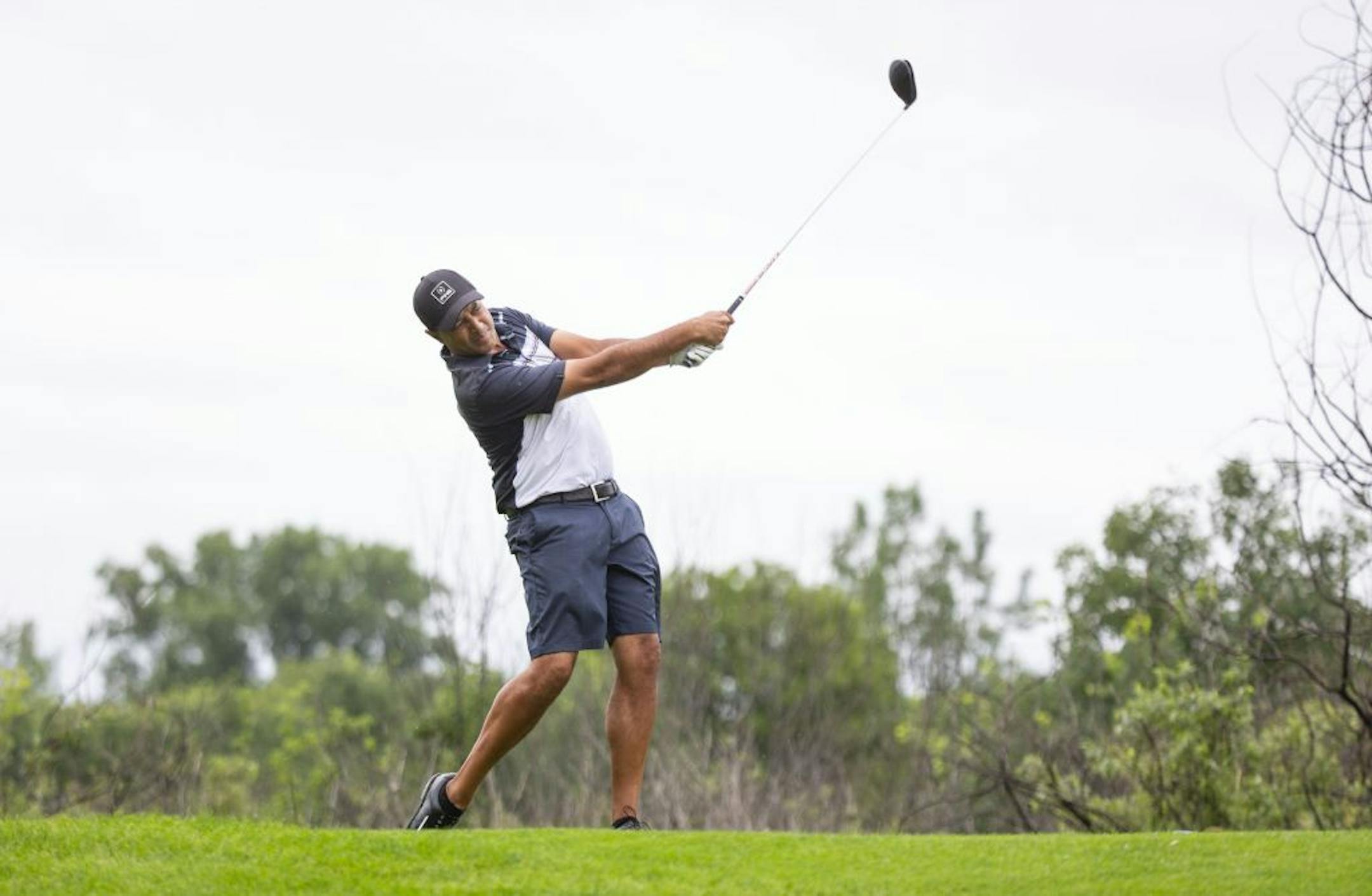 Arjun Atwal tees off on the 18th hole at Victory Links course. Atwal finished the day with a 62, nine under par. ALEX KORMANN ¥ alex.kormann@startribune.com A Monday qualifying round round of golf was held at Victory Links course on Monday July 1, 2019 to determine who would make the cut for the 3M open to be held this week. Many hopefuls played their hearts out in an effort to earn one of four spots up for grabs in the PGA Tour event.
