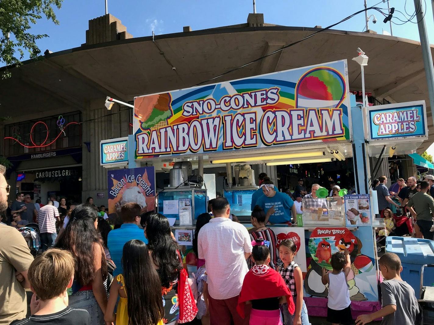 A Rainbow Ice Cream stand on the fairgrounds in 2019