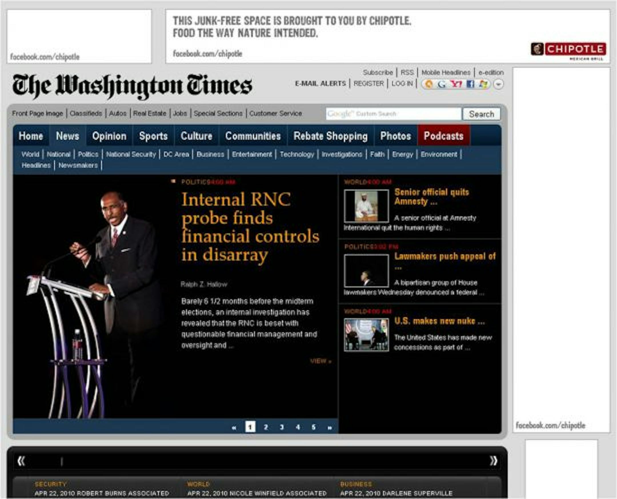Chipotle's "Junk-Free Lunch" digital media program showed a link to Chipotle's Facebook page, where viewers could learn they were getting a break from junk ads and junk food. Compass Point Media, part of Campbell Mithun, used the advertising strategy on dozens of websites last April.