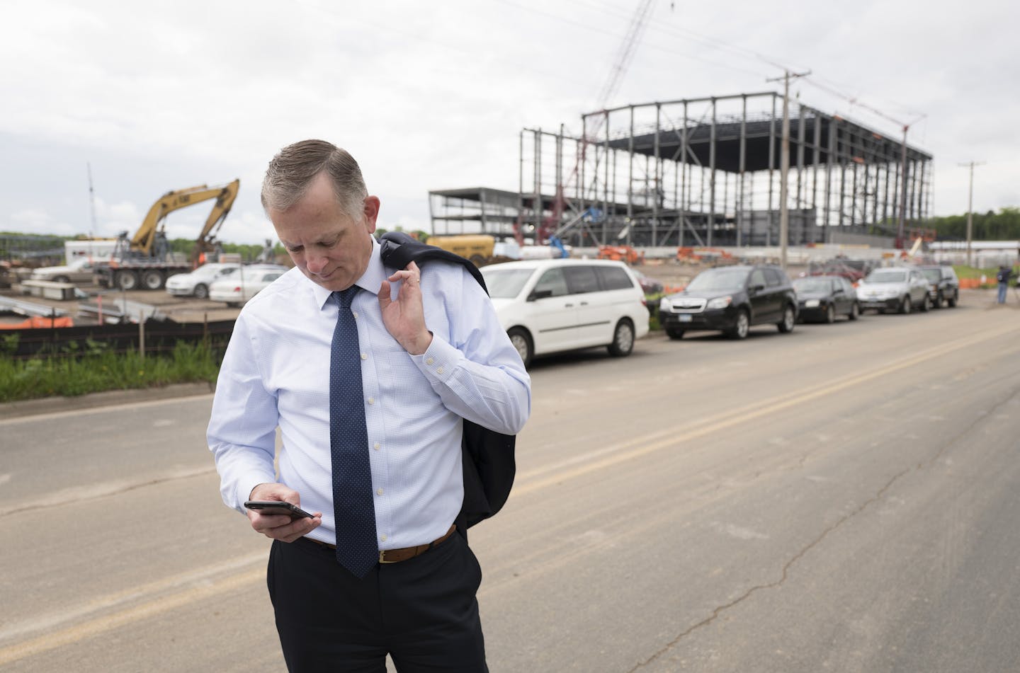 Don Becker -Project Executive for the Vikings facility stood near the new site Wednesday May 17, 2017 in Eagan MN. ] JERRY HOLT &#xef; jerry.holt@startribune.com