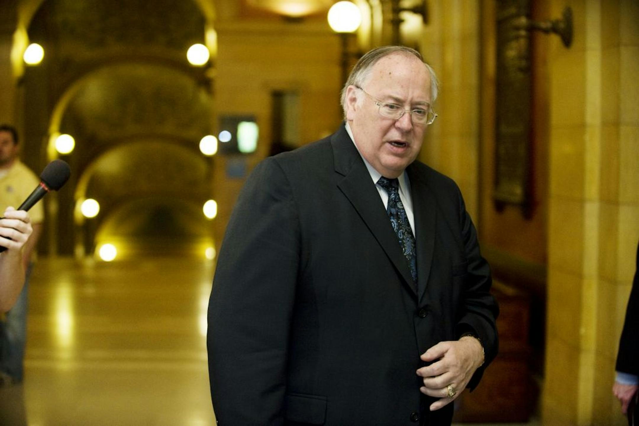 Senator David H. Senjem entered Governor Pawlenty's office Sunday afternoon.