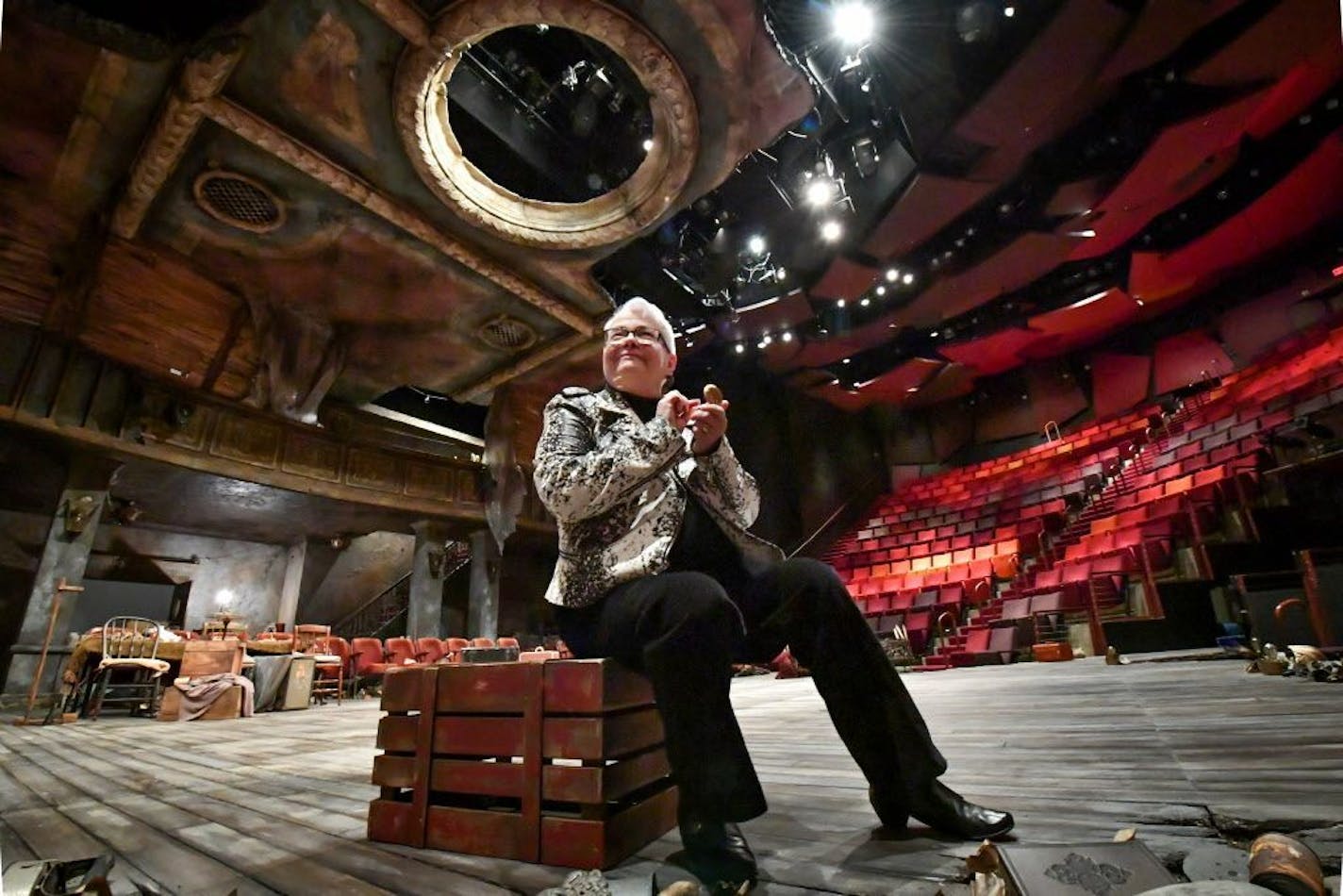 Playwright Paula Vogel on the set of her play "Indecent" at the Guthrie.