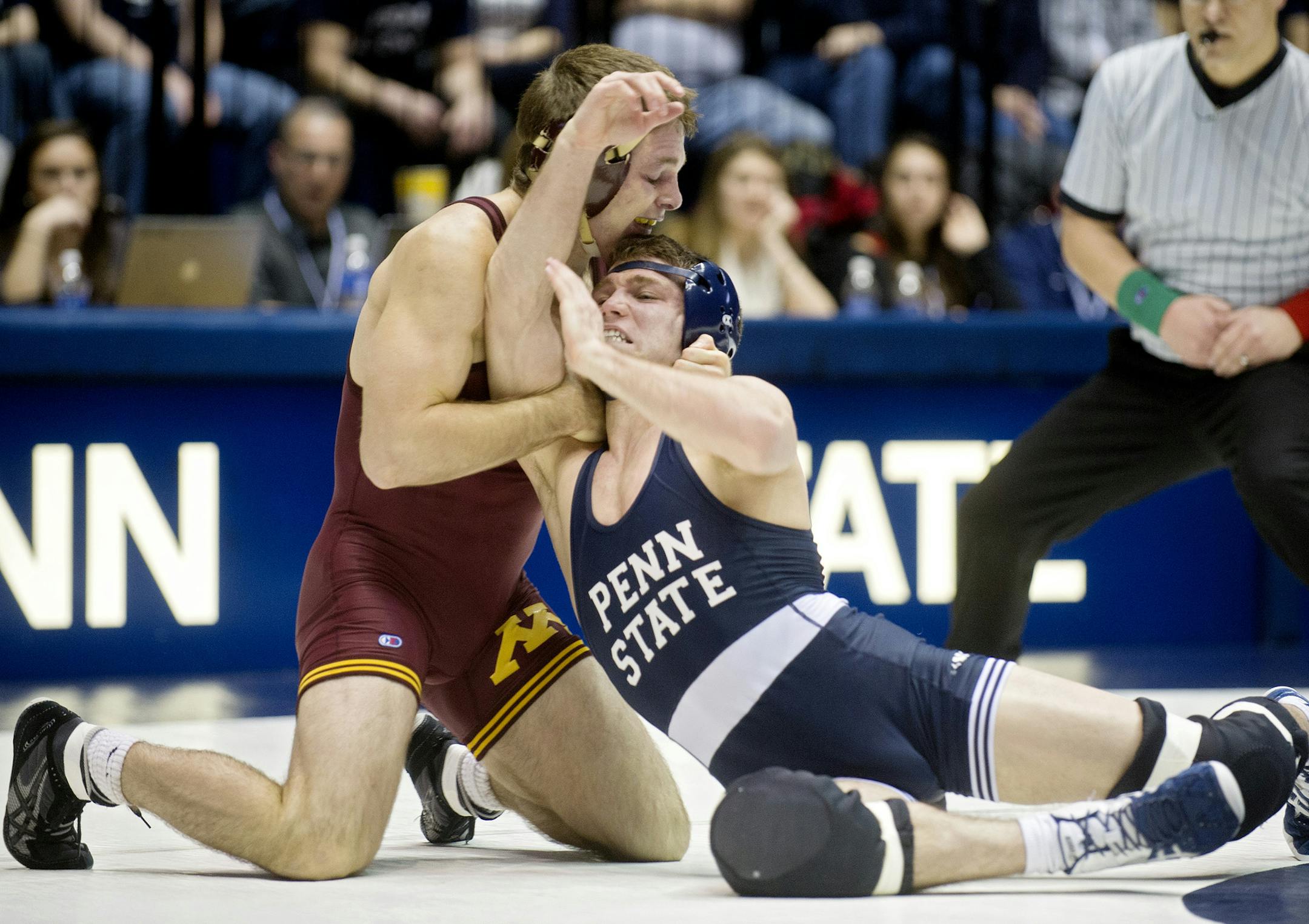 Nick Dardanes and the Gophers wrestled at Penn State in January in a matchup of two of the country's stronger wrestling programs. But wrestling and other Olympic sports have struggled while revenue sports like football and basketball receive billions in TV money.